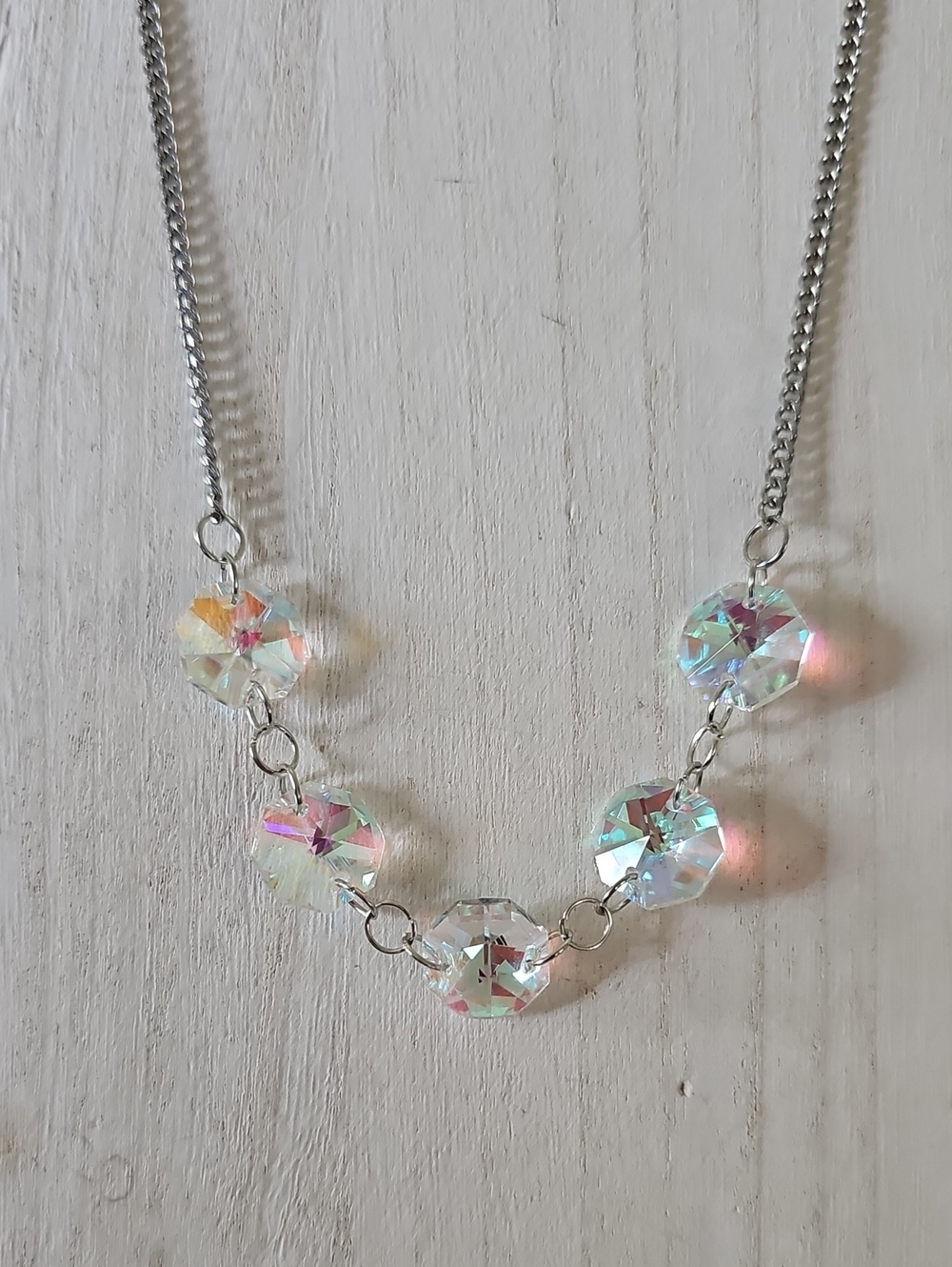 Aurora Borealis Crystal Sun Catcher Necklace